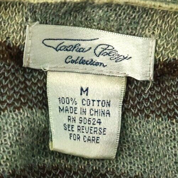 Tasha Polizzi Size Medium M Blue Open Draped Southwest Aztec Cardigan Sweater - Picture 3 of 4